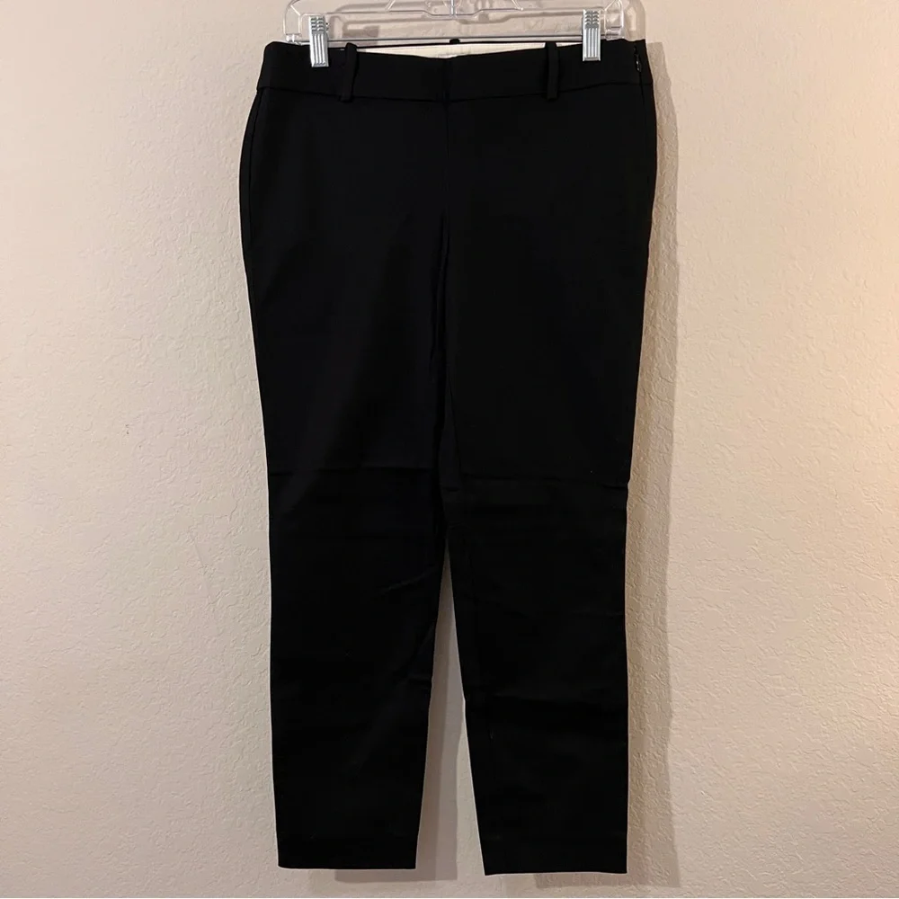 NEW J by J.Crew Black Ankle Side Zip Cotton Stretch Cropped Dress Pants 6